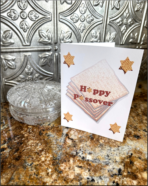 Passover Greeting Card - Matzoh & Stars