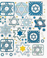 Blank Greeting Card - Tossed Stars (White)