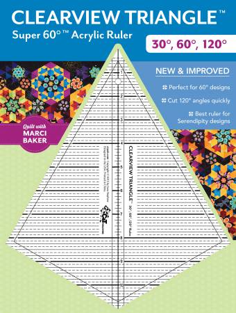 Clearview Triangle Super 30, 60, 120 Degree Ruler - 11in