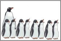 Hanukkah Greeting Card - Penguin Menorah